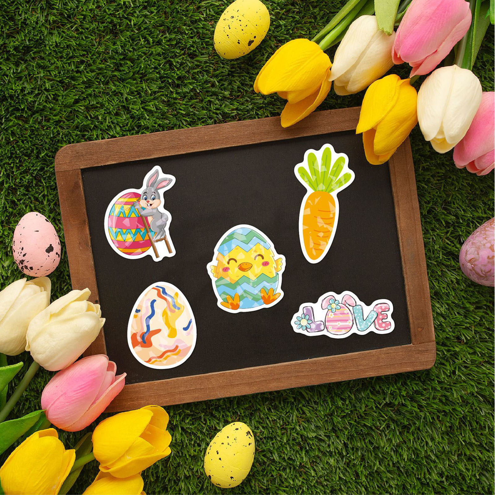 Picture of PVC Easter Day Multicolor Egg Rabbit Laser 1 Packet