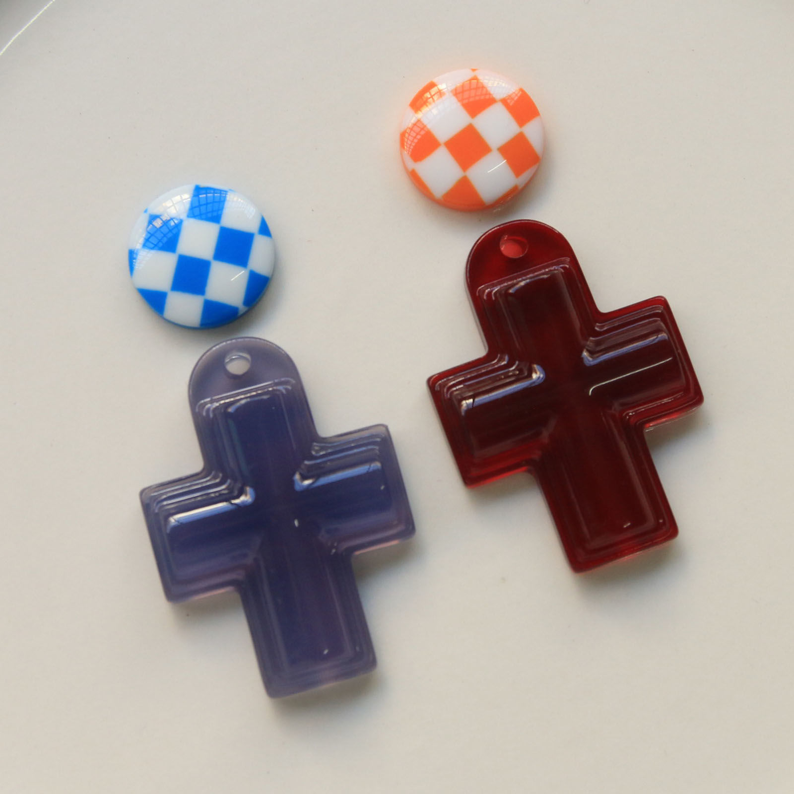 Immagine di Acrilato Religione Ciondoli Croce Multicolore 3.7cm x 2.7cm, 5 Pz