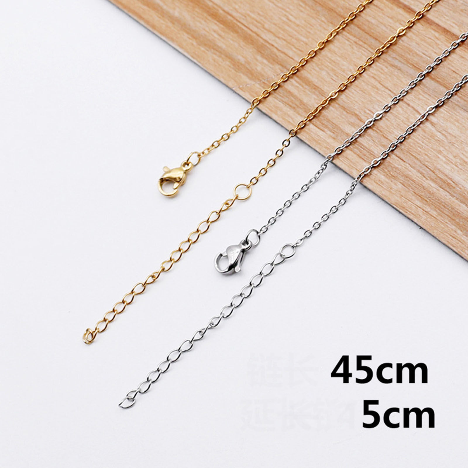 Immagine di 304 Acciaio Inossidabile Catena Collana Multicolore 45cm Lunghezza, 10 Pz