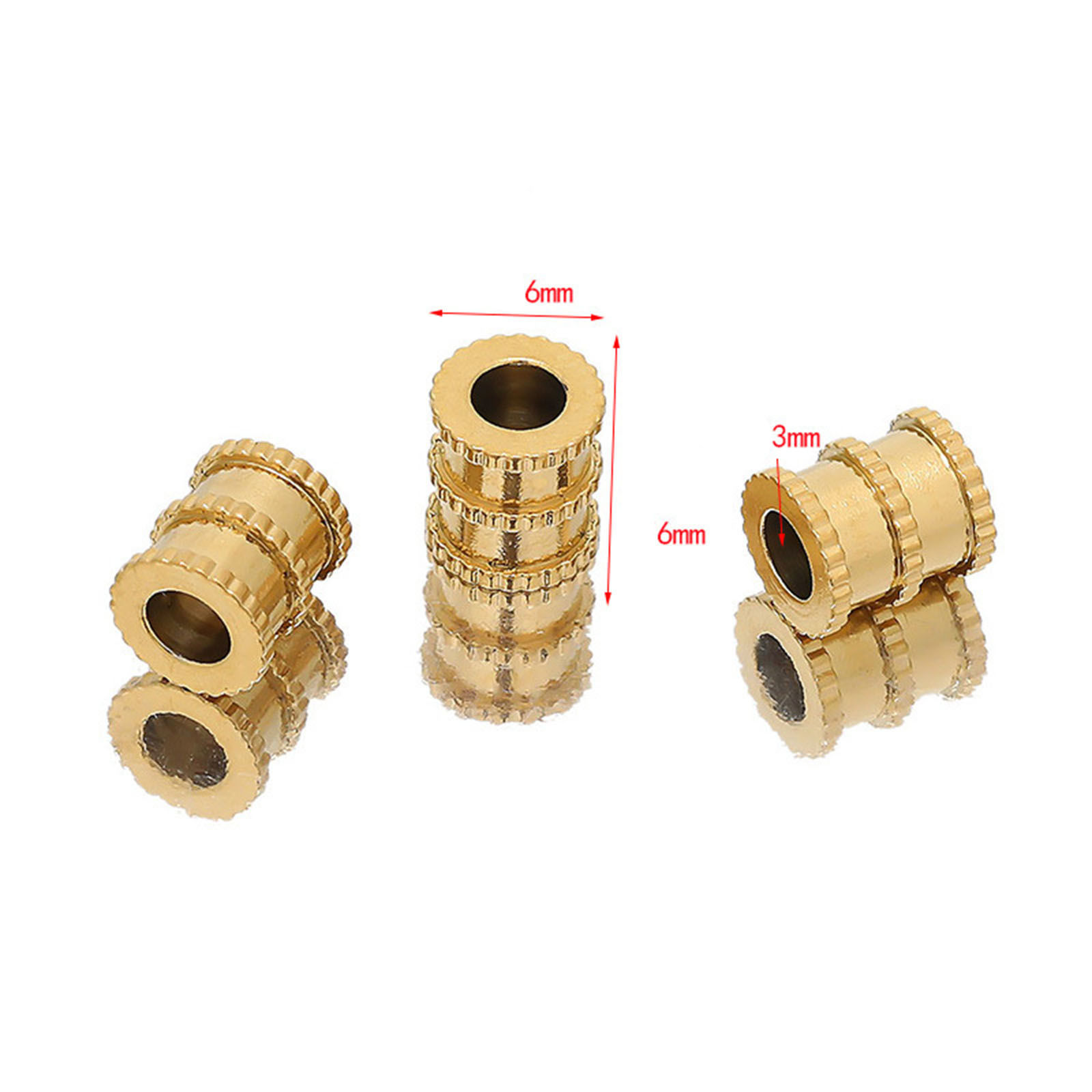 Immagine di 304 Acciaio Inossidabile Perline Cilindrico Multicolore 6.5mm x 6mm, Buco: Circa 3mm, 10 Pz