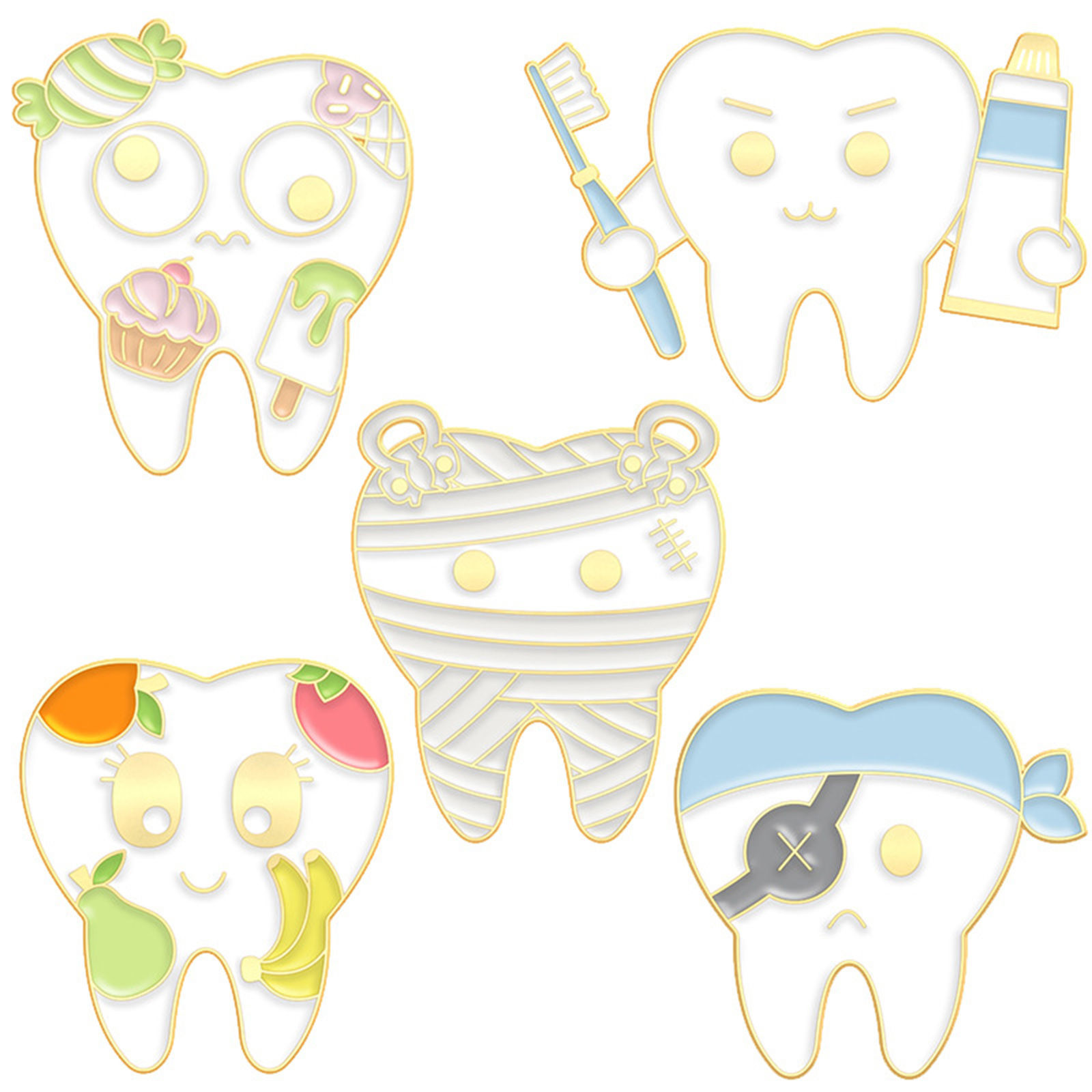 Immagine di Medico Spilla Dente Multicolore Smalto 1 Pz
