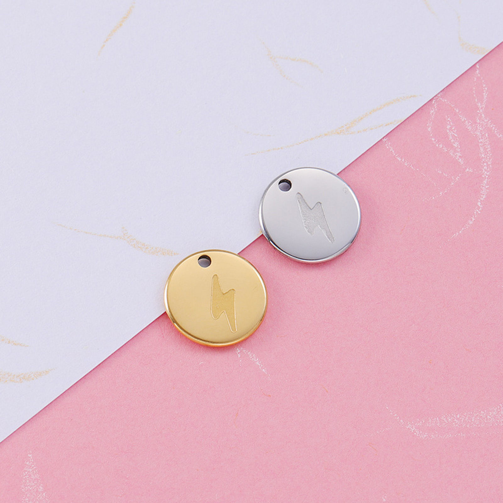 Immagine di 304 Acciaio Inossidabile Charms Tondo Multicolore Lampo 12mm Dia., 1 Pz