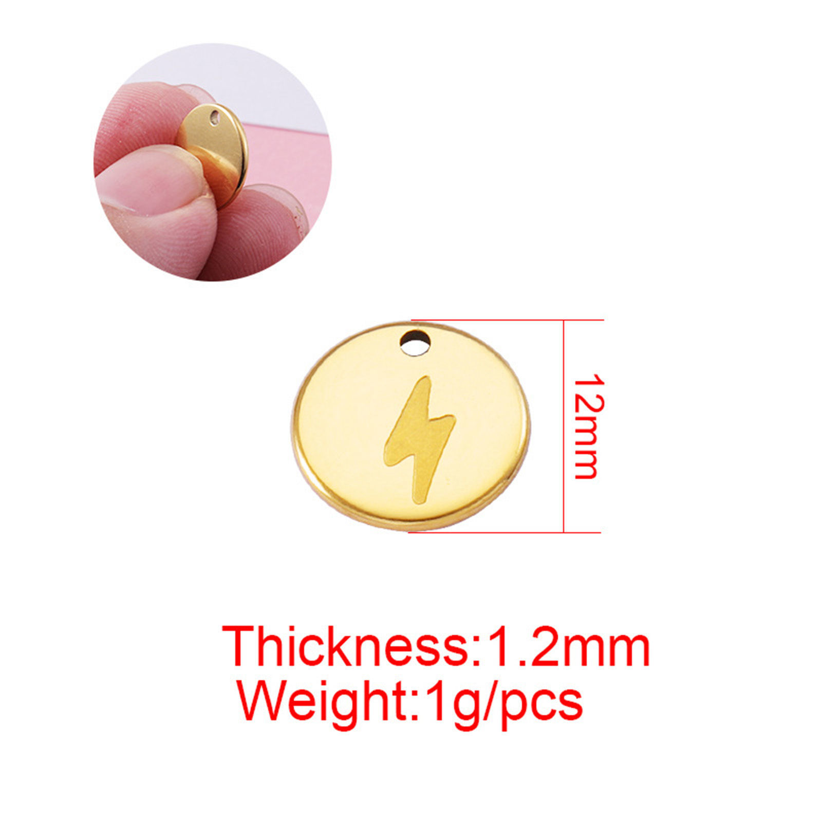 Immagine di 304 Acciaio Inossidabile Charms Tondo Multicolore Lampo 12mm Dia., 1 Pz