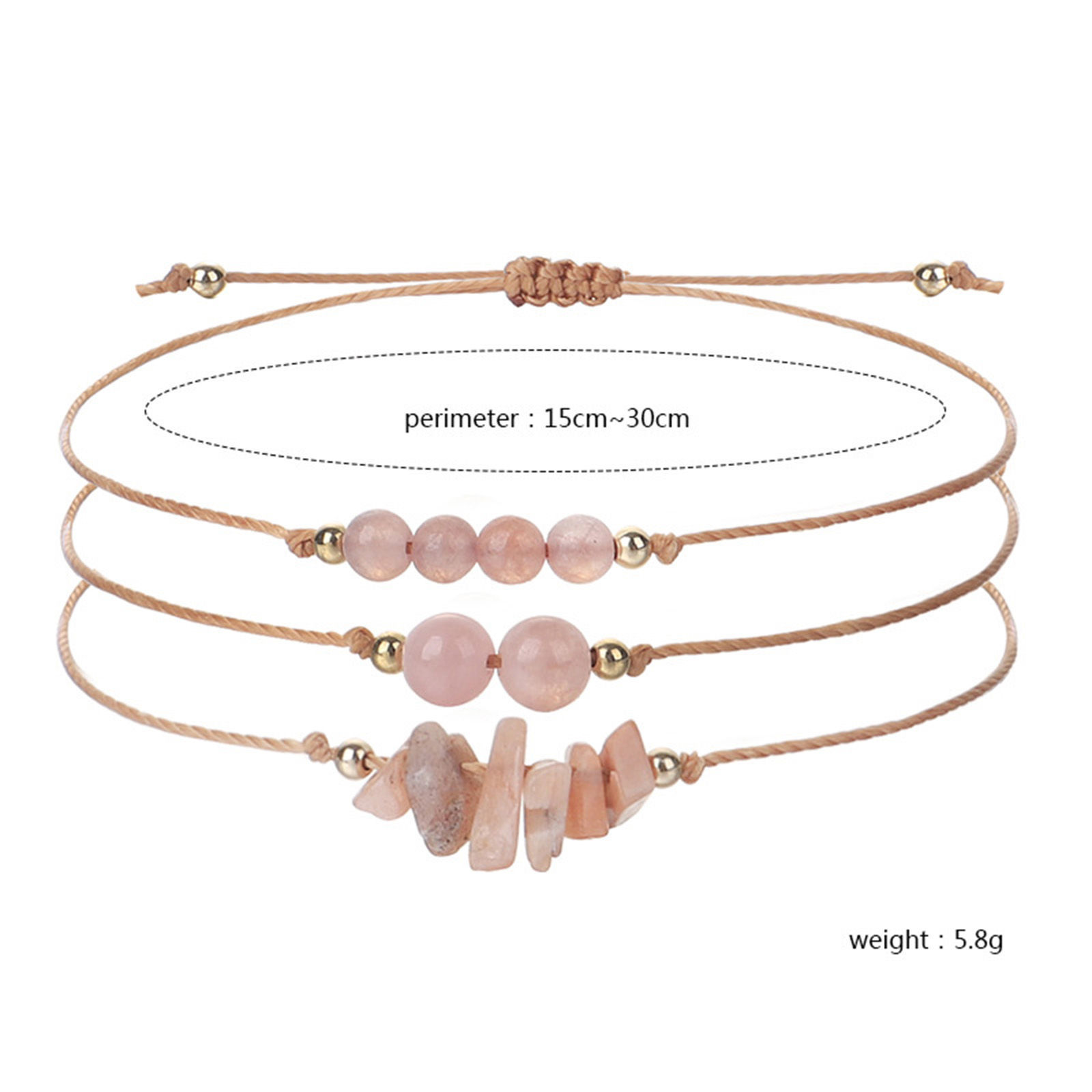 Immagine di Gemma Stile Bohemien Set Bracciale Multicolore Scheggia di Perle Regolabile 30cm Lunghezza, 1 Serie