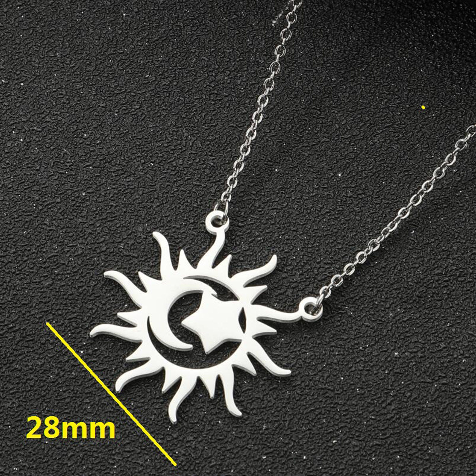 Picture of 304 Stainless Steel Stylish Link Cable Chain Necklace Multicolor Cross Sunflower 45cm(17 6/8") long