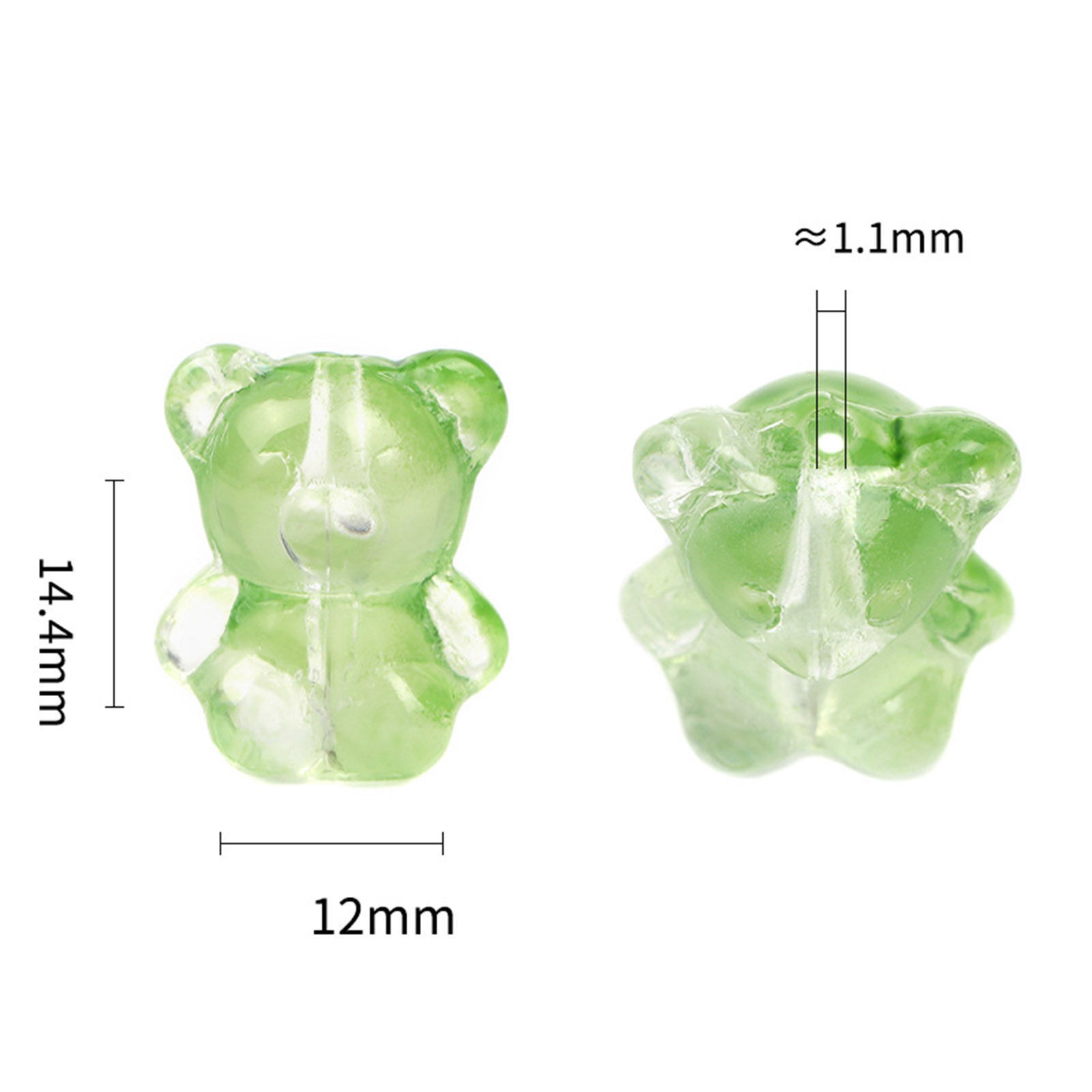 Bild von Muranoglas Perlen für die Herstellung von DIY-Charme-Schmuck Bär Bunt Farbverlauf ca 14.5mm x 12mm, Loch:ca. 1.1mm, 20 Stück