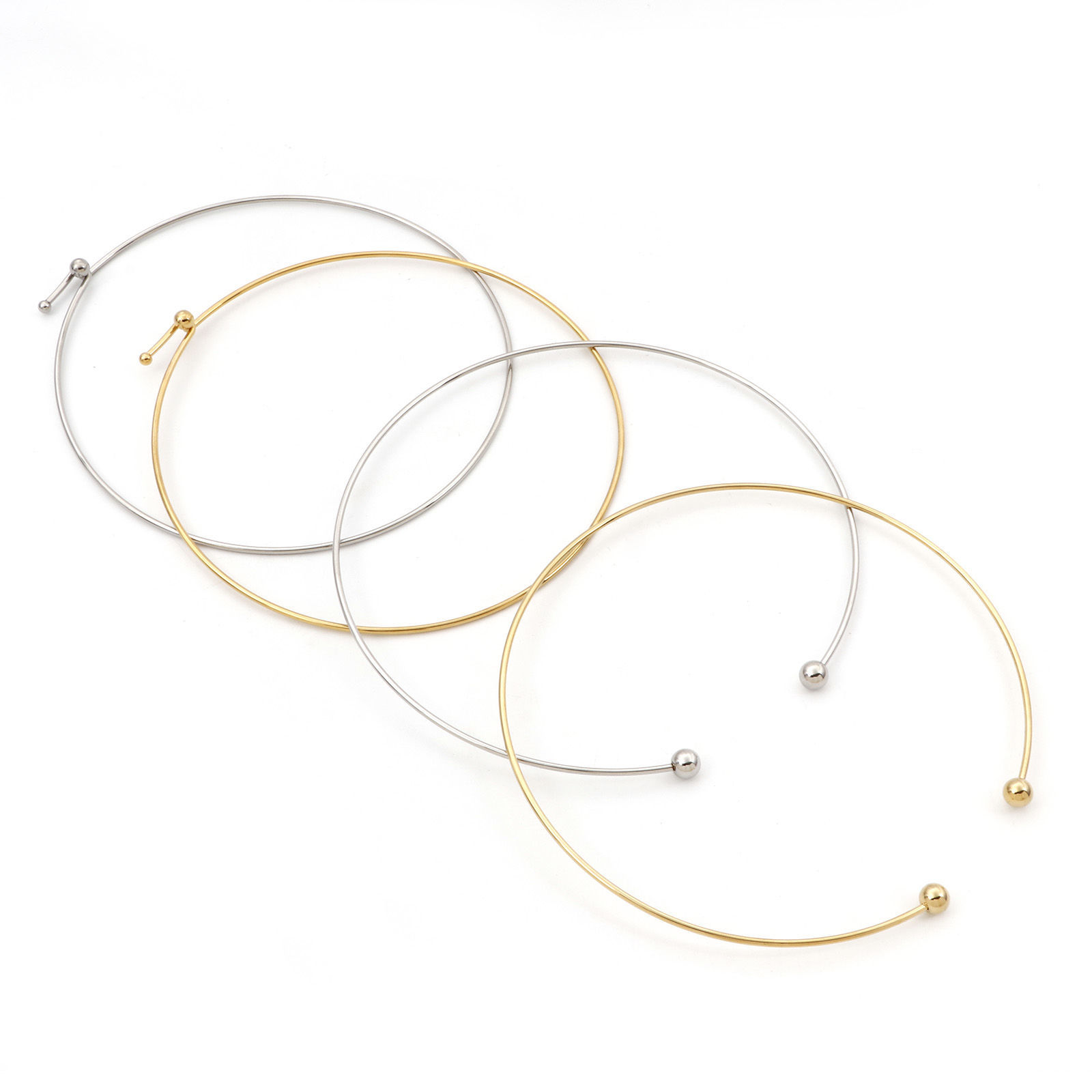 Picture of Eco-friendly 304 Stainless Steel Collar Neck Ring Necklace 43cm(16 7/8") long