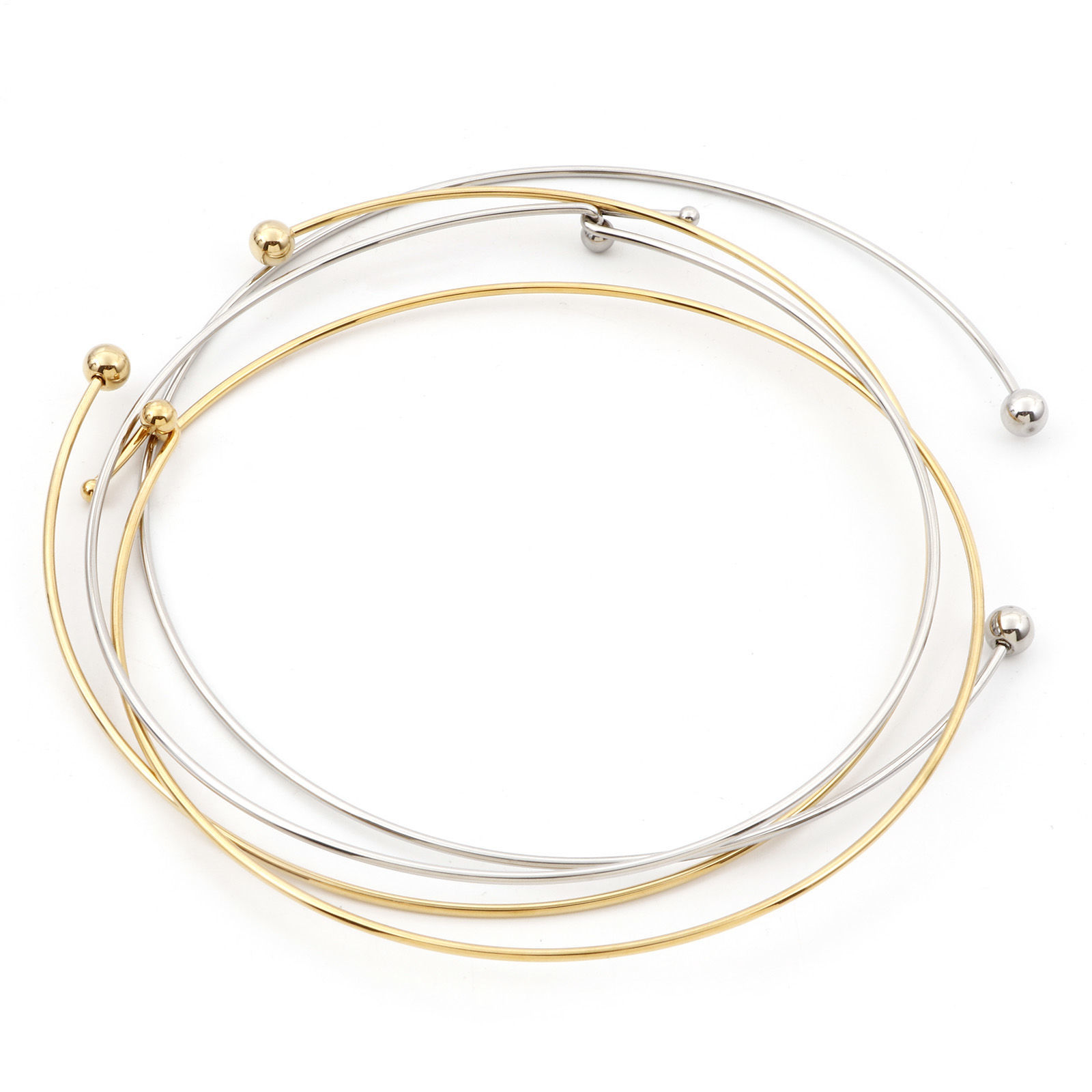 Picture of Eco-friendly 304 Stainless Steel Collar Neck Ring Necklace 43cm(16 7/8") long