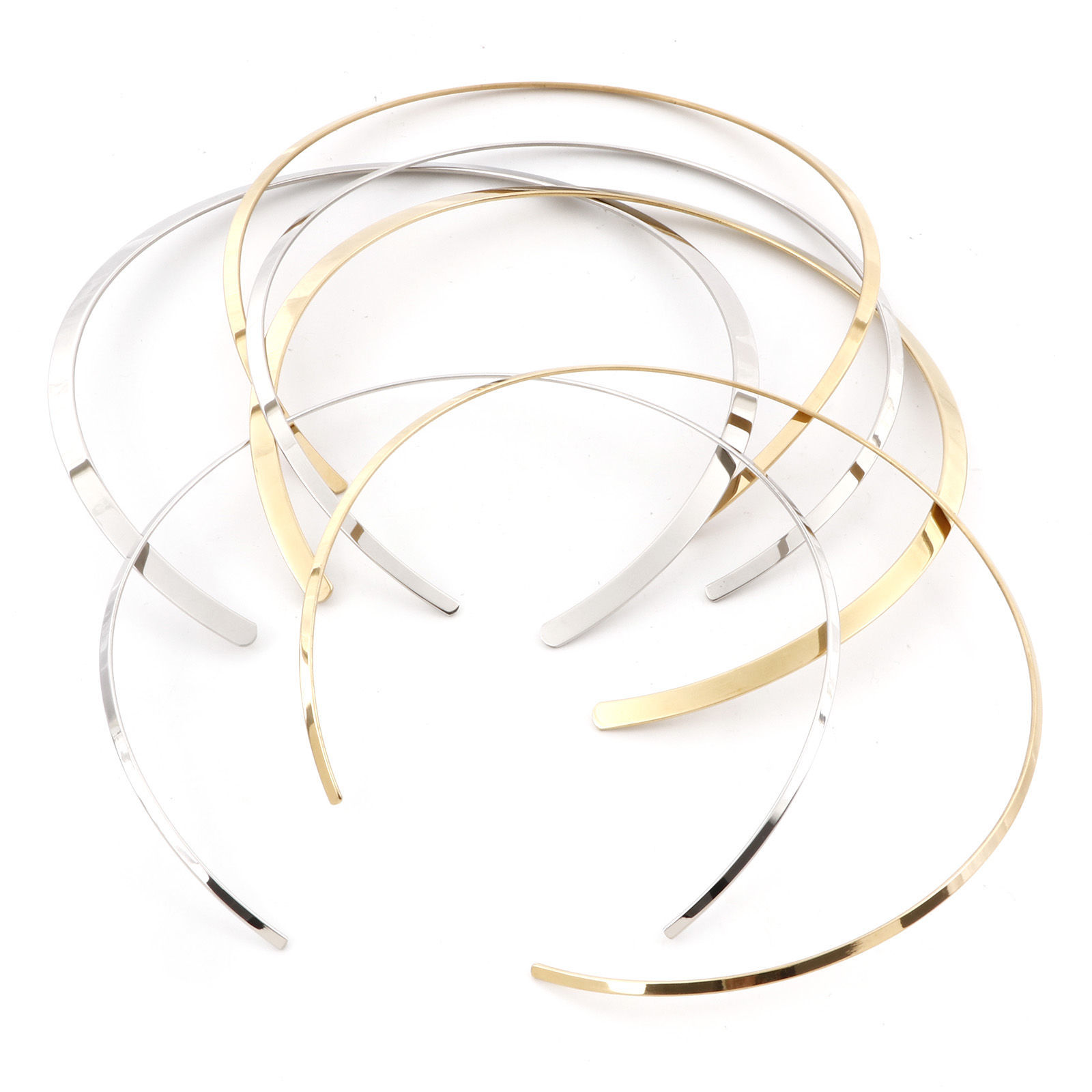 Picture of Eco-friendly 304 Stainless Steel Collar Neck Ring Necklace 41cm(16 1/8") long