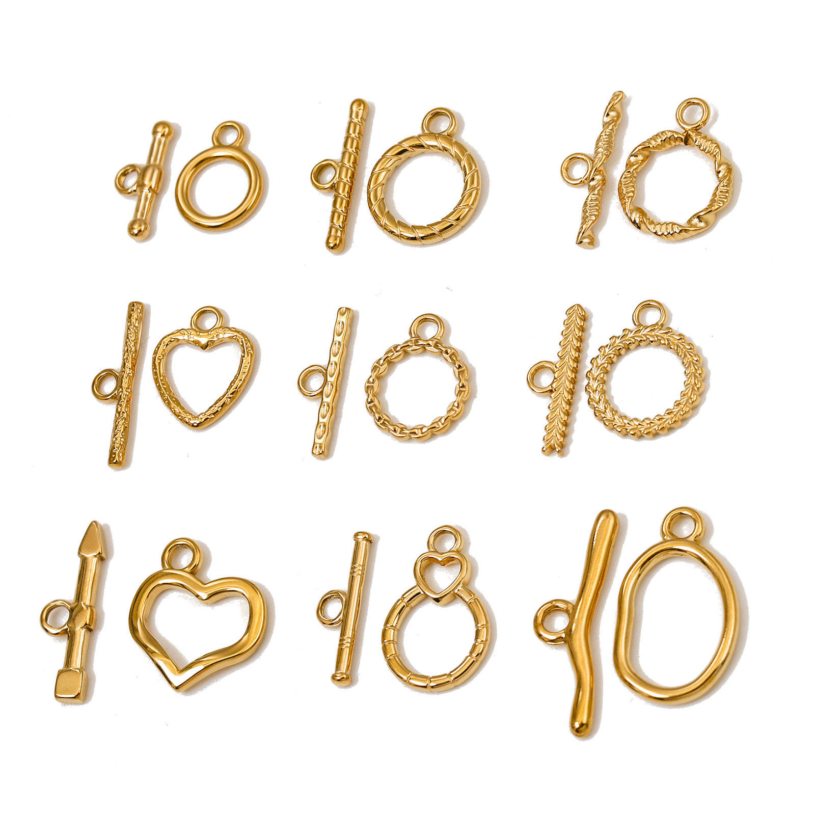 Picture of Eco-friendly 304 Stainless Steel Toggle Clasps Round Heart Multicolor