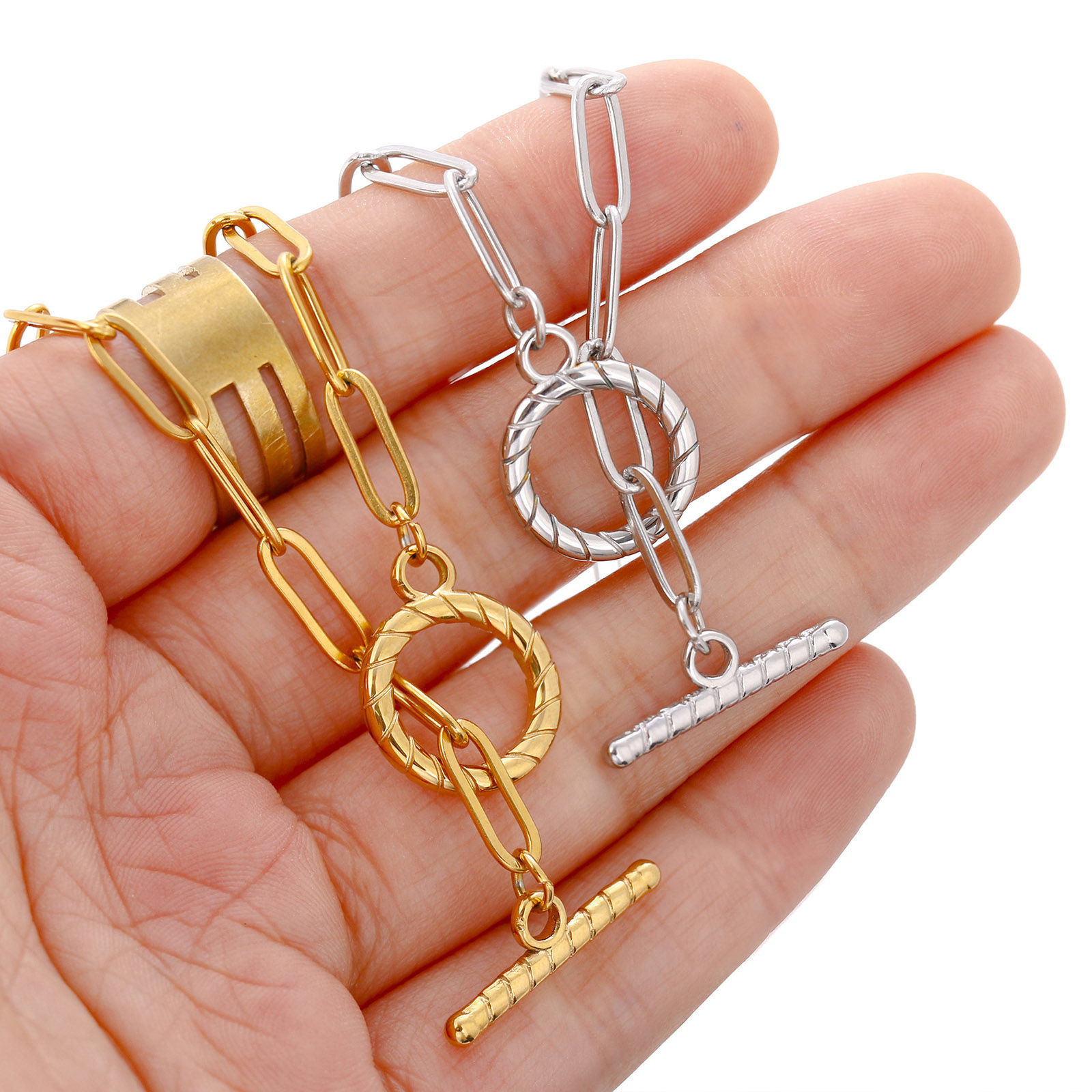 Picture of Eco-friendly 304 Stainless Steel Toggle Clasps Round Heart Multicolor
