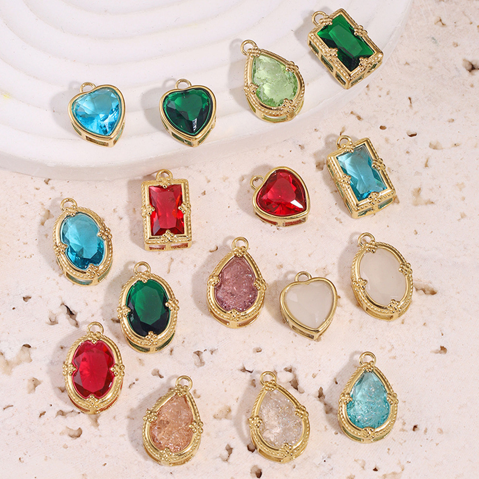 Bild von 304 Stainless Steel Charms 18K Gold Plated Geometric 1 Piece