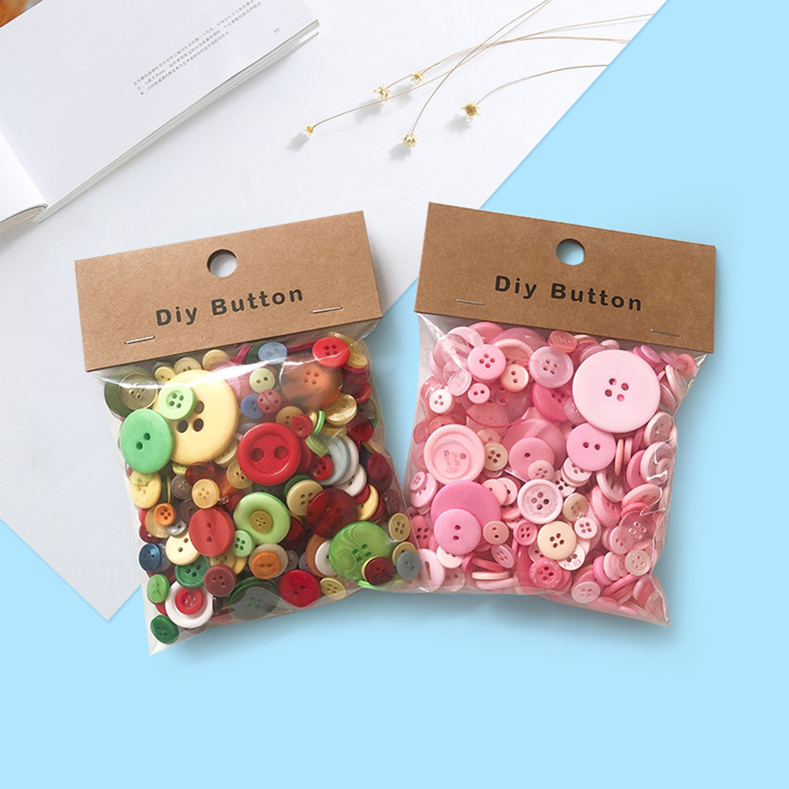 Bild von Resin Buttons Round Multicolor 3.5cm - 0.9cm Dia, 1 Packet