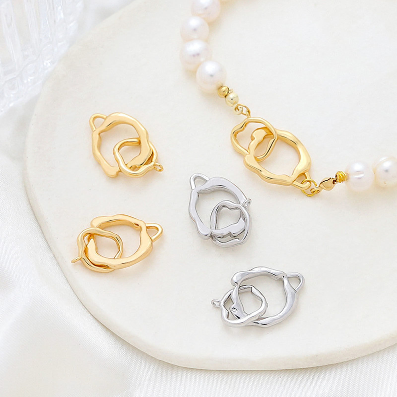 Immagine di Rame Pendenti Charms Connettori Irregolare Multicolore Tondo 3.4cm x 1.5cm, 1 Pz
