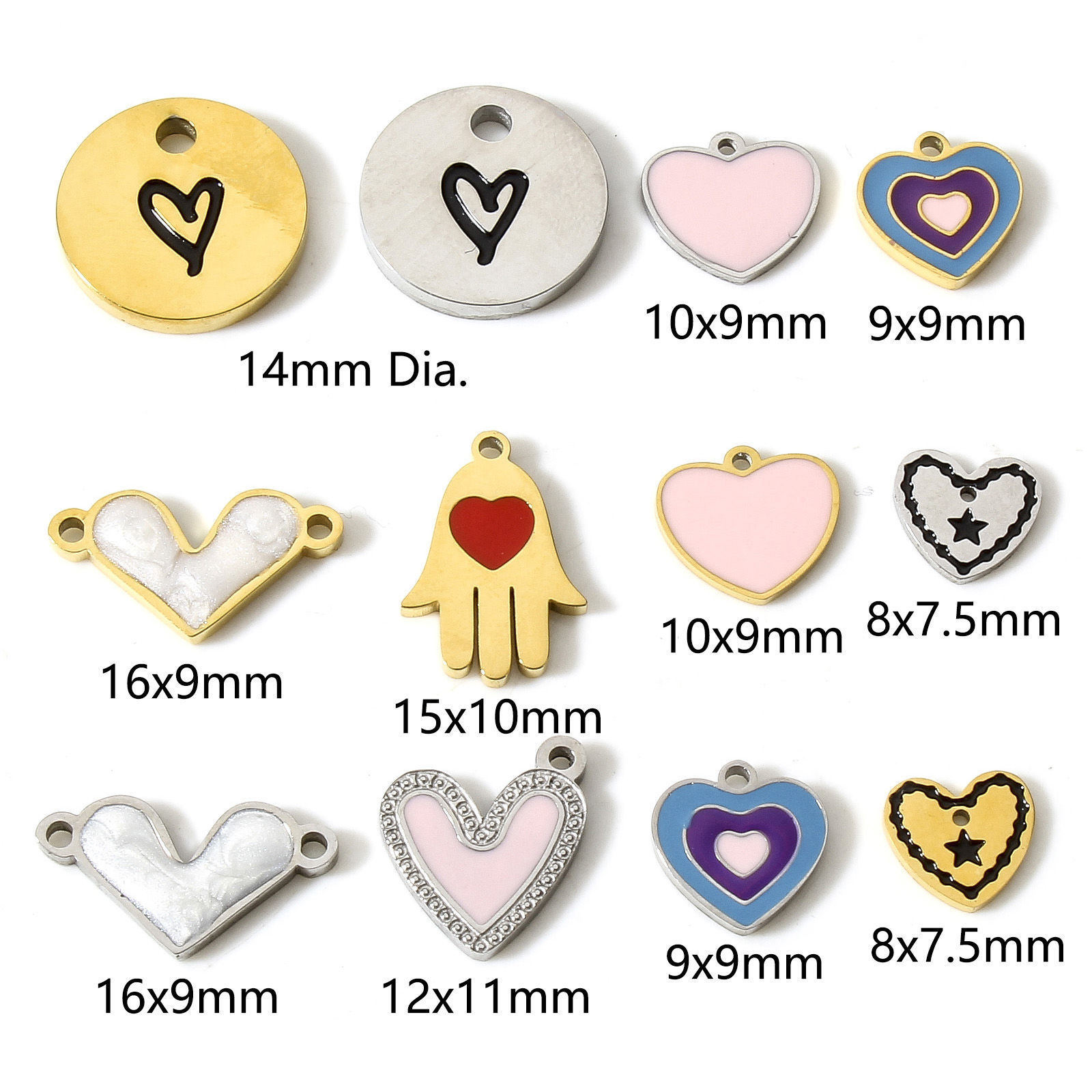 Picture of 304 Stainless Steel Valentine's Day Charms Geometric