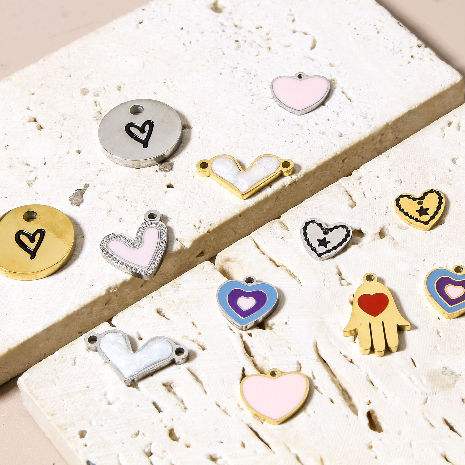 Picture of 304 Stainless Steel Valentine's Day Charms Geometric