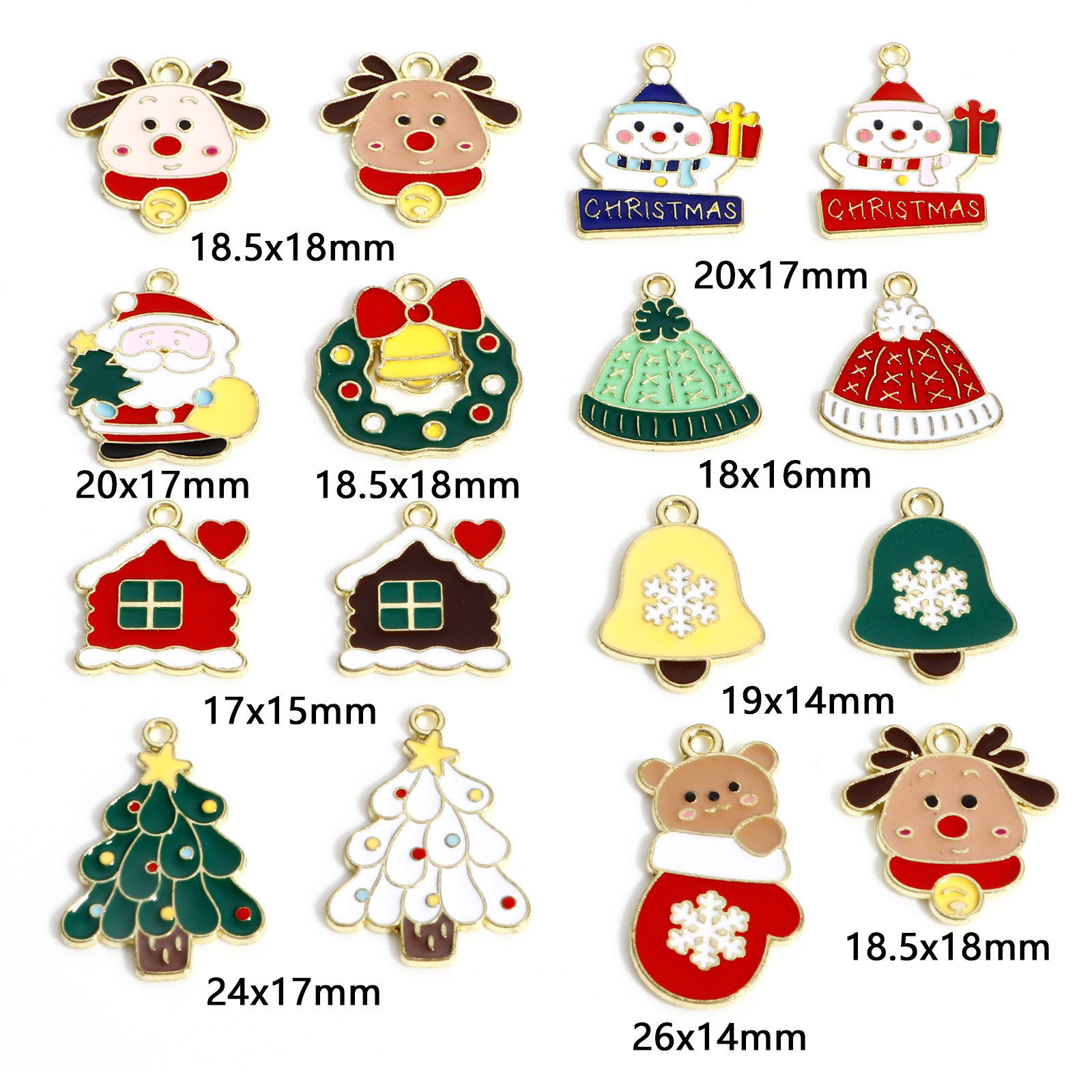 Picture of Zinc Based Alloy Christmas Charms KC Gold Plated Multicolor Enamel 10 PCs