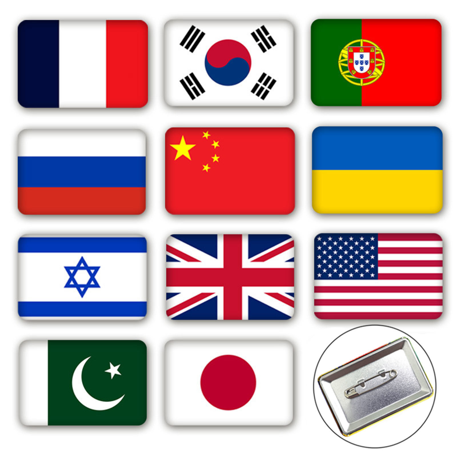Picture of Pin Brooches Rectangle National Flag