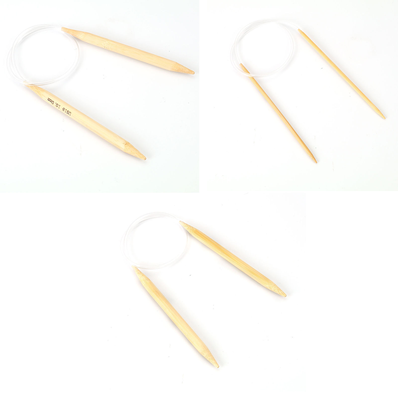 Picture of 4mm Bamboo Circular Knitting Needles Natural 60cm(23 5/8") long, 2 Pairs