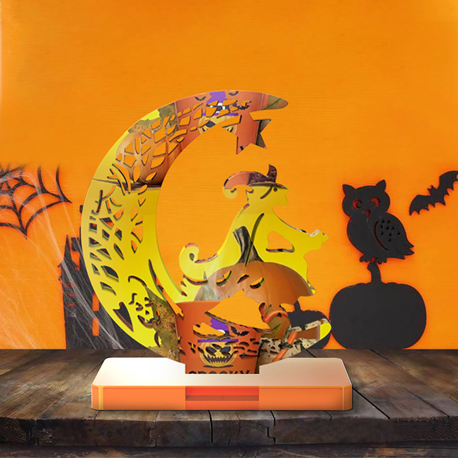 Immagine di Silicone Muffa della Resina per Gioielli Rendendo Halloween Strega Bianco 16.8cm x 13.6cm, 1 Pz