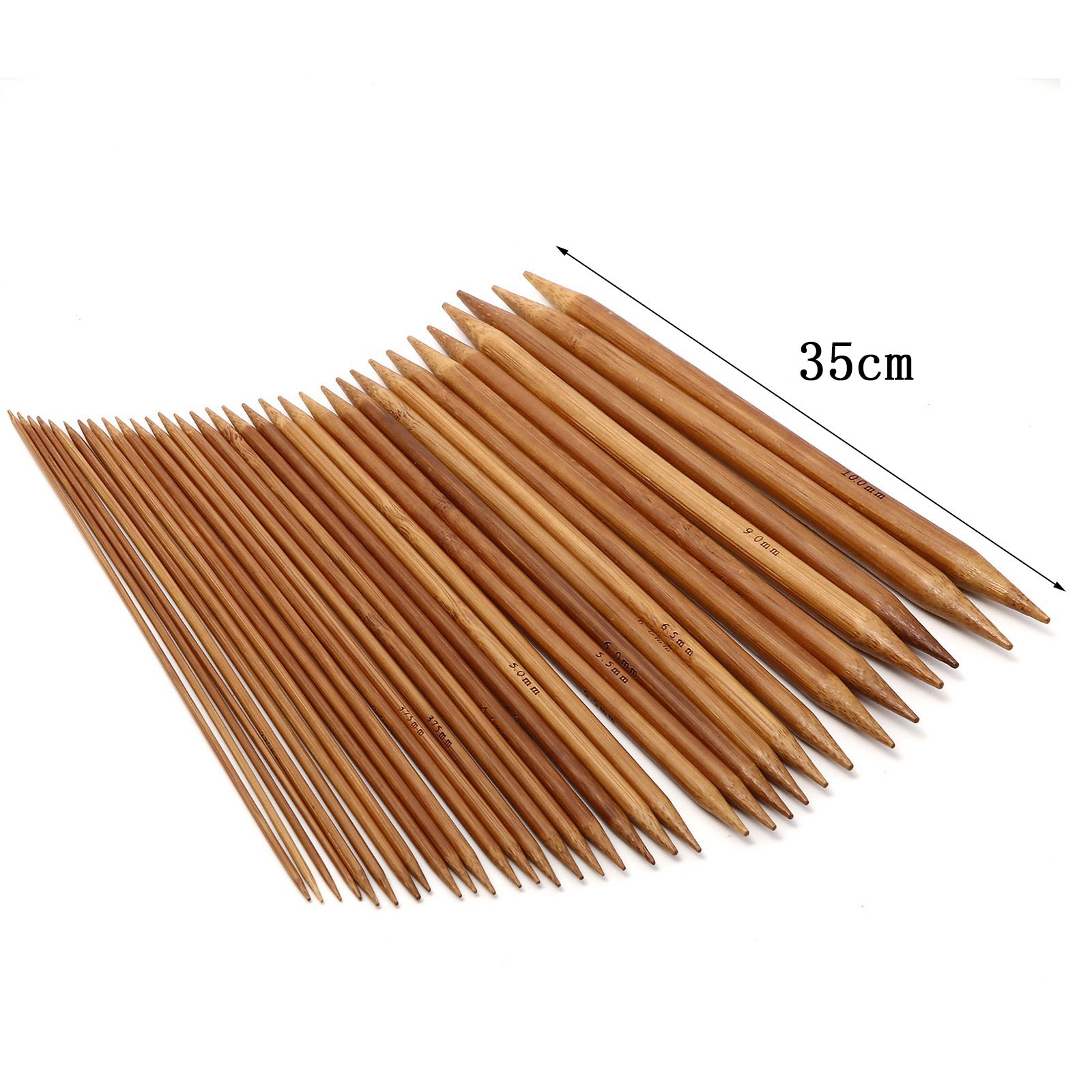 Bild von Bamboo Double Pointed Knitting Needles Brown 35cm(13 6/8") long, 5 PCs