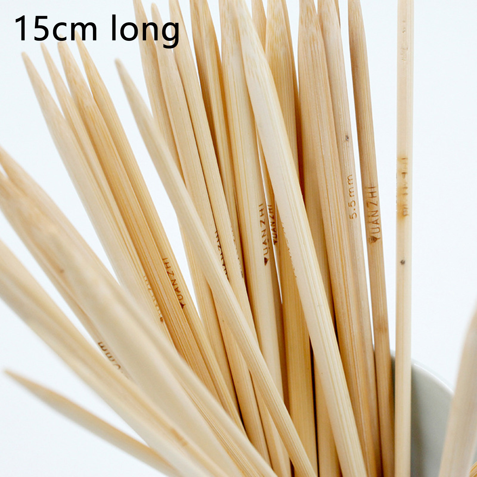 竹 ダブルポイント 編み針 ナチュラル 15cm 長さ の画像
