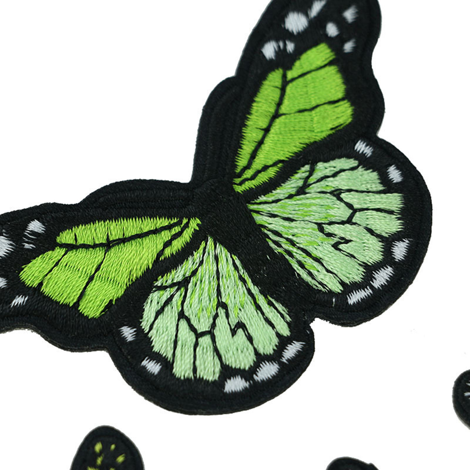 Picture of Fabric Embroidery Iron On Patches Appliques (With Glue Back) DIY Sewing Craft Clothing Decoration Multicolor Butterfly Animal 78mm x 48mm