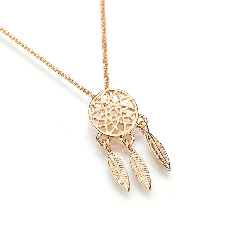 Picture of Necklace Gold Plated Dream Catcher 1 Piece