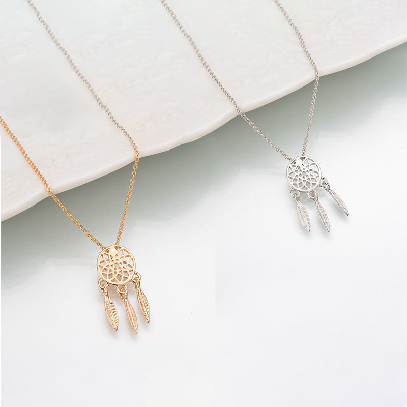 Picture of Necklace Gold Plated Dream Catcher 1 Piece