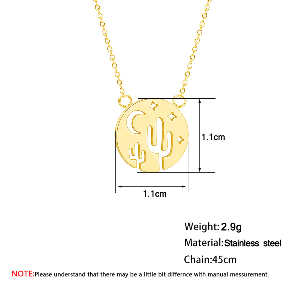 Picture of Stainless Steel Necklace Gold Plated Round Cactus 45cm(17 6/8") long, 1 Piece