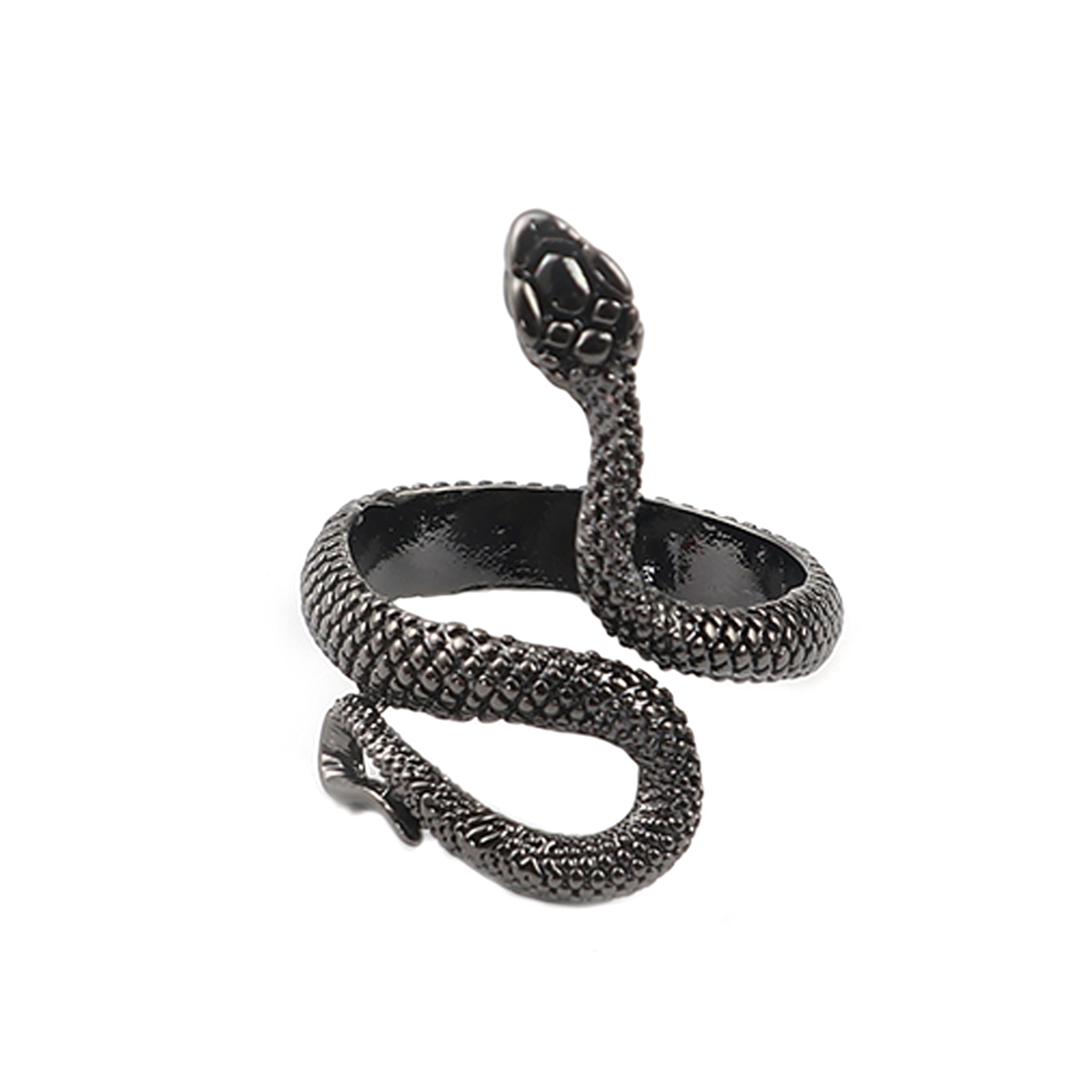 Picture of Open Adjustable Rings Black Snake Animal 18.9mm(US Size 9), 1 Piece
