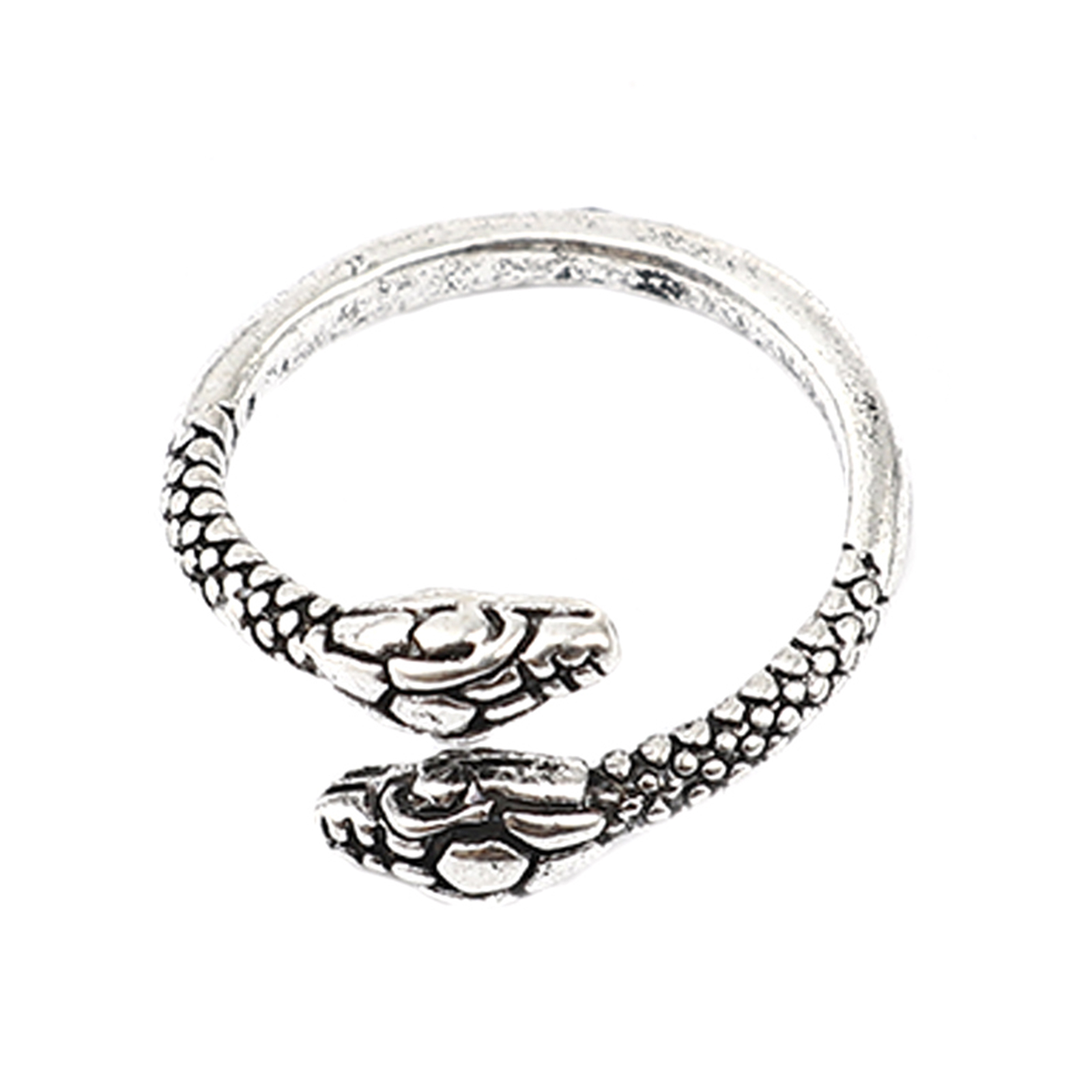 Picture of Open Adjustable Rings Antique Silver Color Snake Animal 17.3mm(US Size 7), 1 Piece