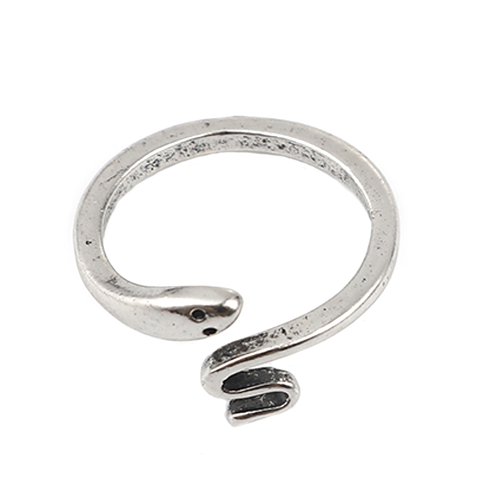 Picture of Open Adjustable Rings Antique Silver Color Snake Animal 16.5mm(US Size 6), 1 Piece