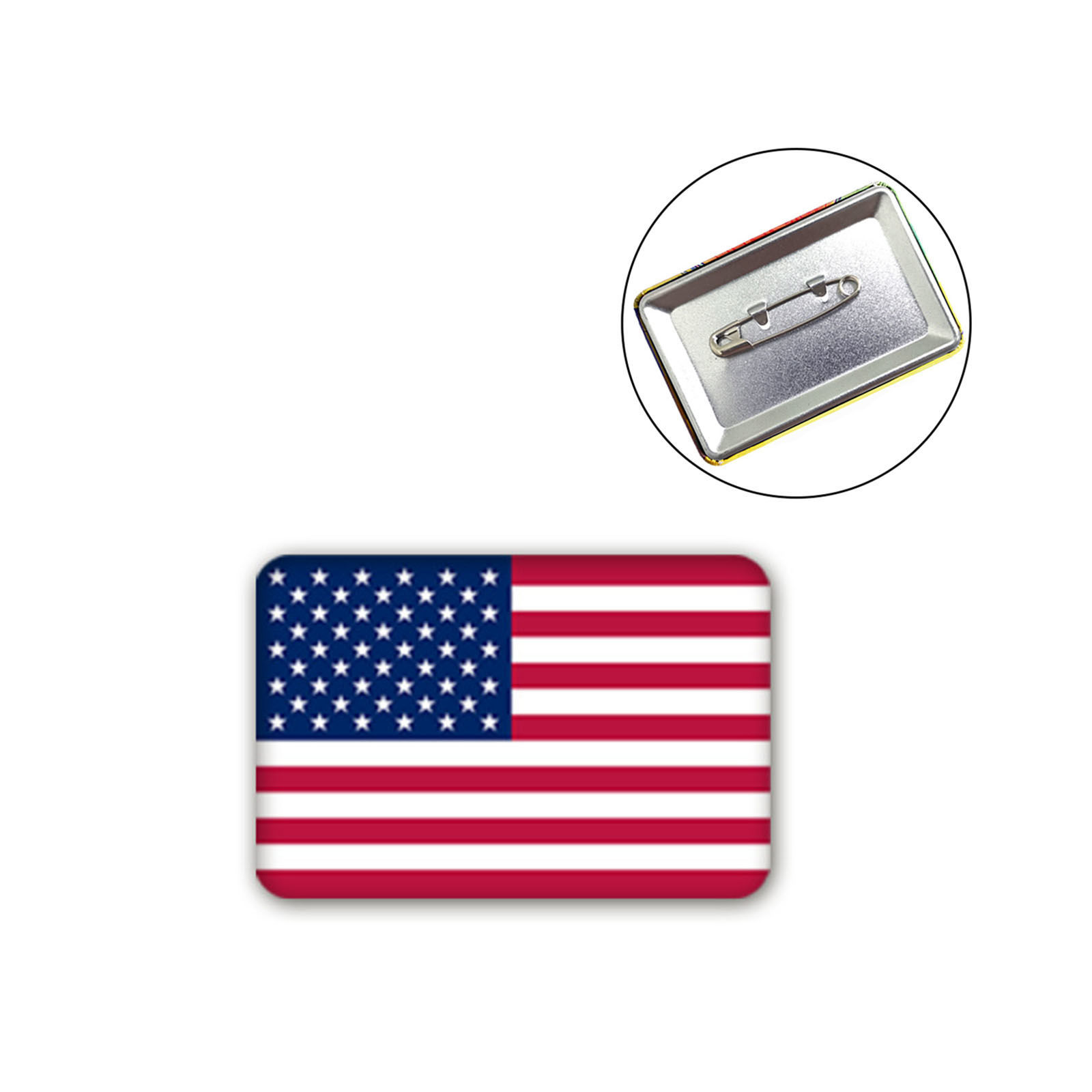 Picture of Pin Brooches Rectangle Flag Of The United States Multicolor 6cm x 4cm, 1 Piece