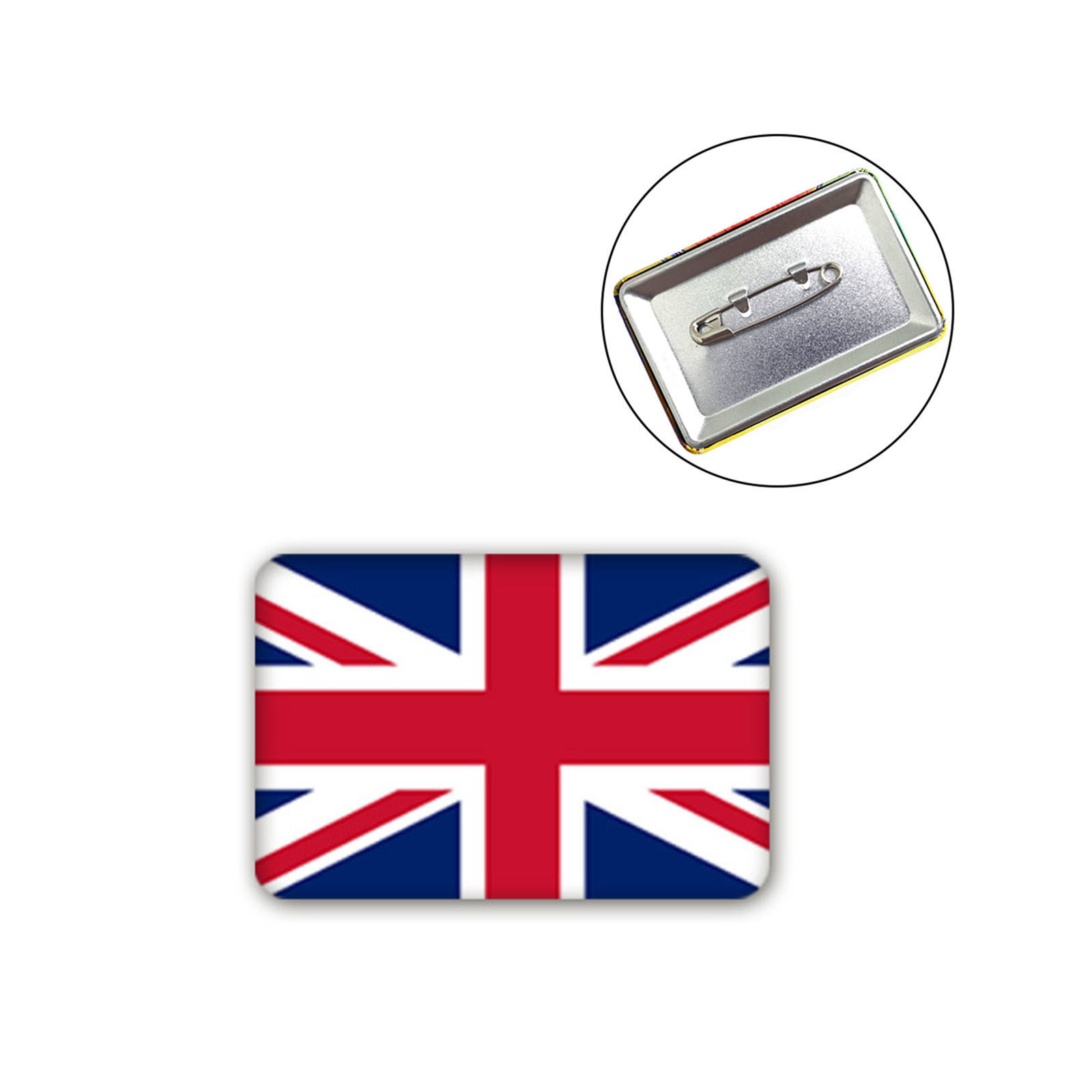 Picture of Pin Brooches Rectangle Union Jack Flag Multicolor 6cm x 4cm, 1 Piece