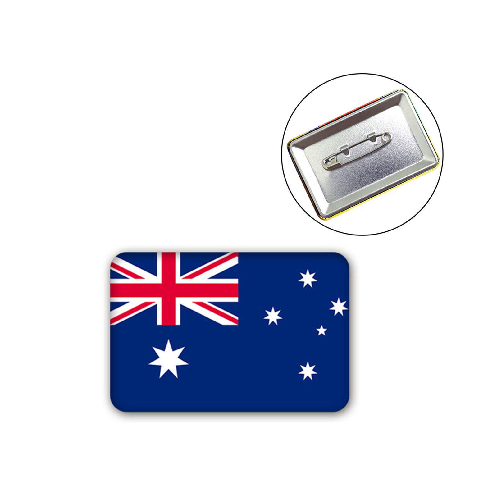 Picture of Pin Brooches Rectangle Australian Flag Multicolor 6cm x 4cm, 1 Piece