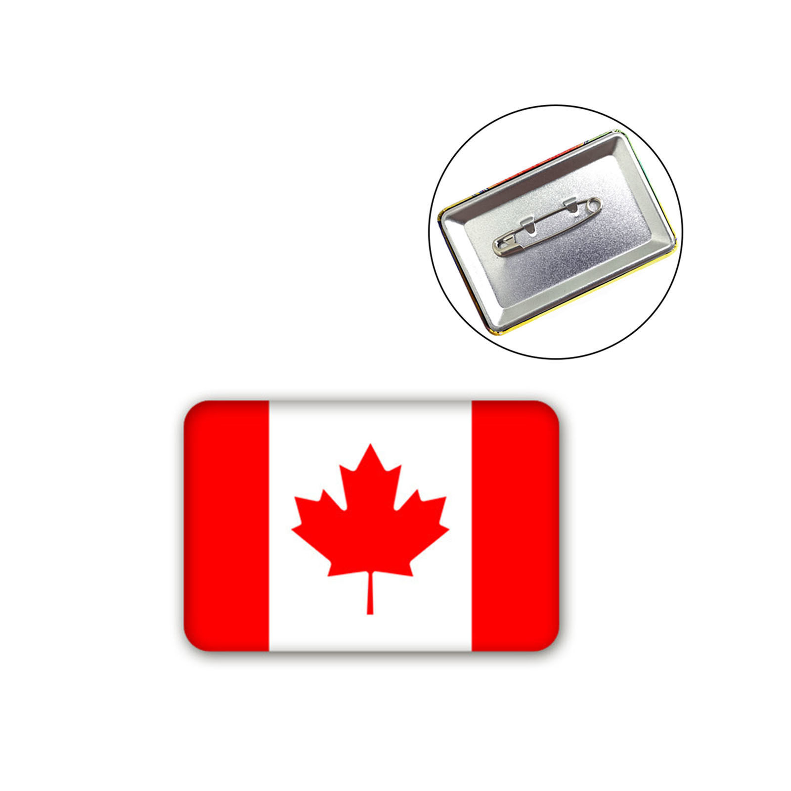 Picture of Pin Brooches Rectangle Flag Of Canada White & Red 6cm x 4cm, 1 Piece