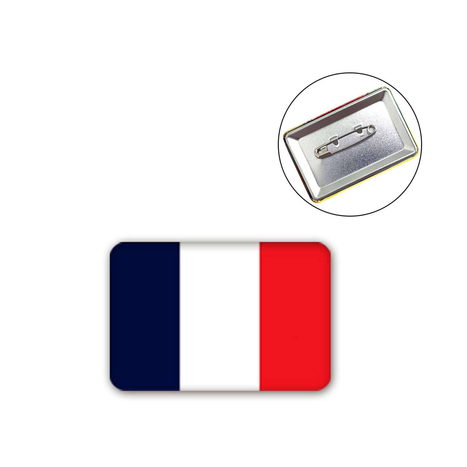 Picture of Pin Brooches Rectangle French Flag Multicolor 6cm x 4cm, 1 Piece