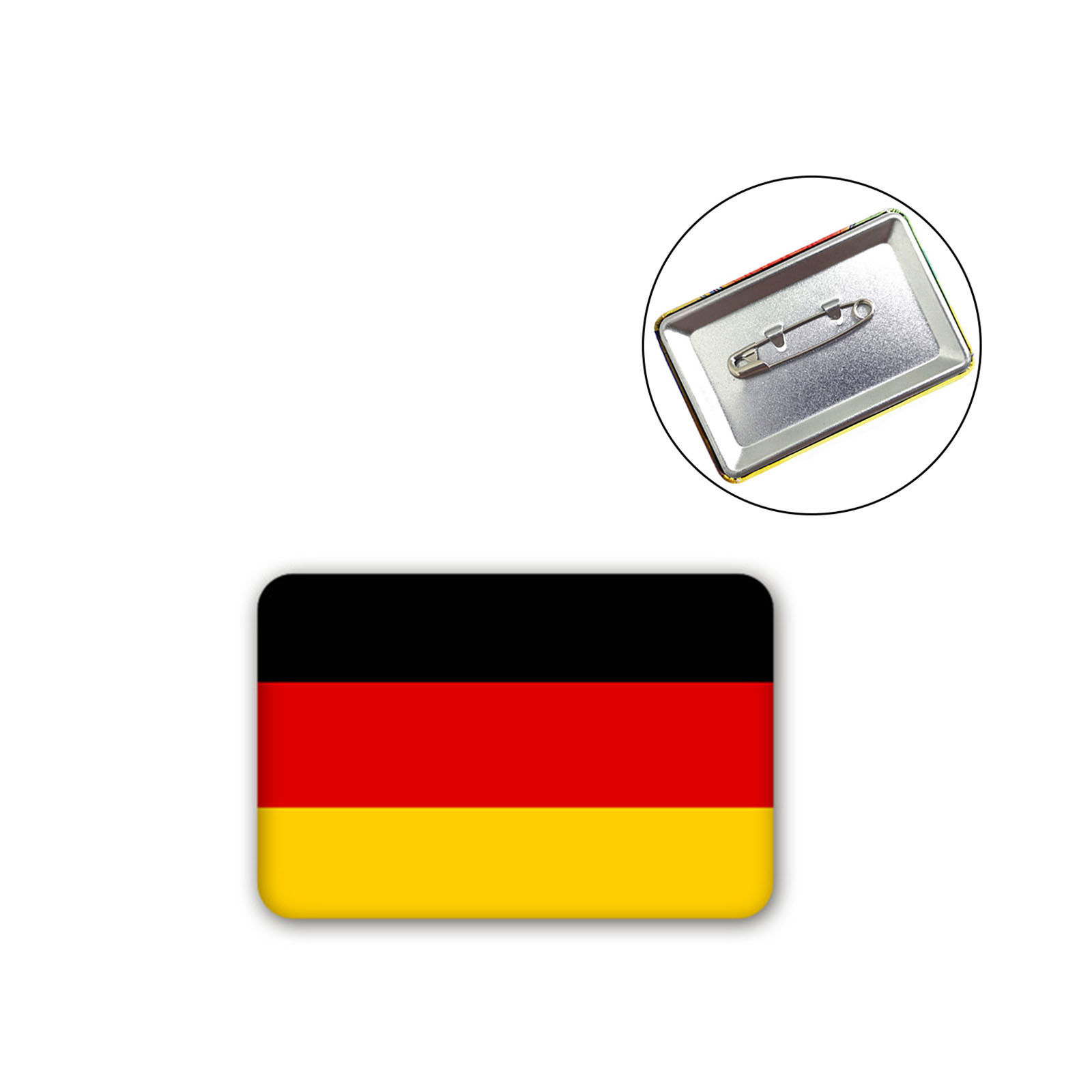 Picture of Pin Brooches Rectangle German Flag Multicolor 6cm x 4cm, 1 Piece