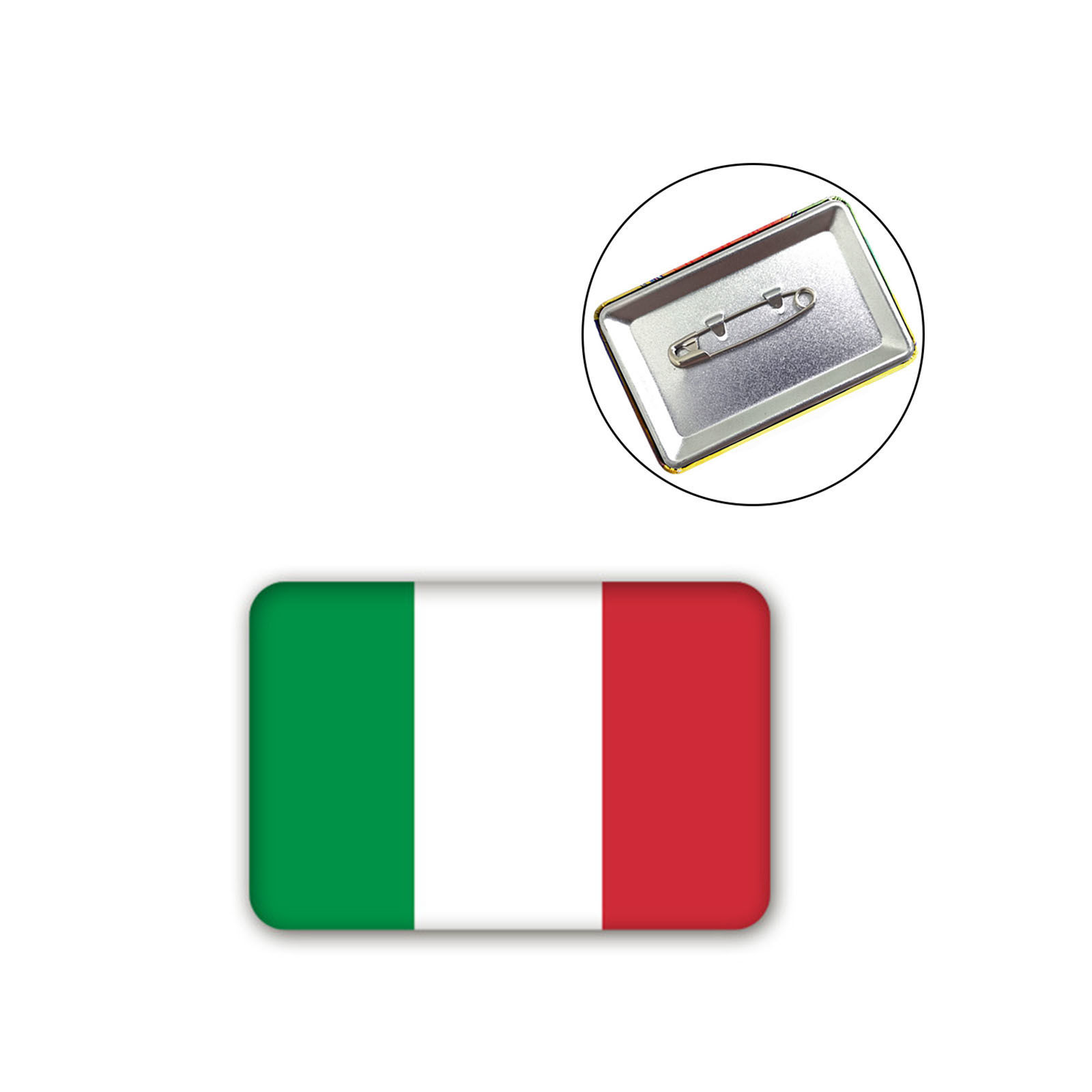 Picture of Pin Brooches Rectangle Italian Flag Multicolor 6cm x 4cm, 1 Piece