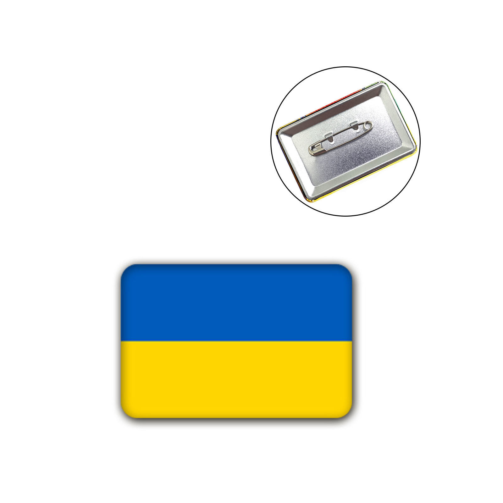 Picture of Pin Brooches Rectangle National Flag Yellow & Blue 6cm x 4cm, 1 Piece