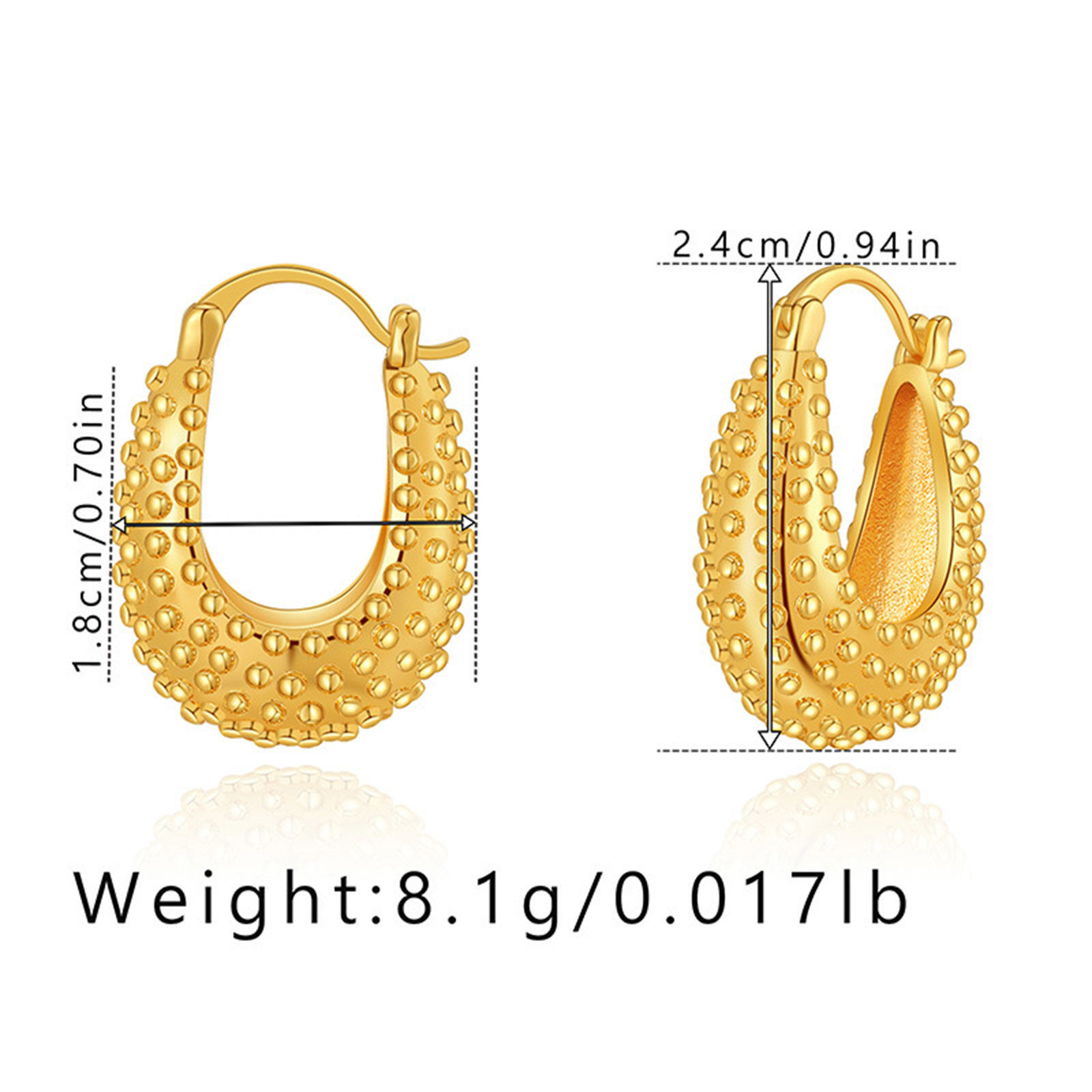 Picture of Hypoallergenic Retro Simple 18K Real Gold Plated Copper Hoop Earrings For Women Party 24mm x 18mm, 1 Pair