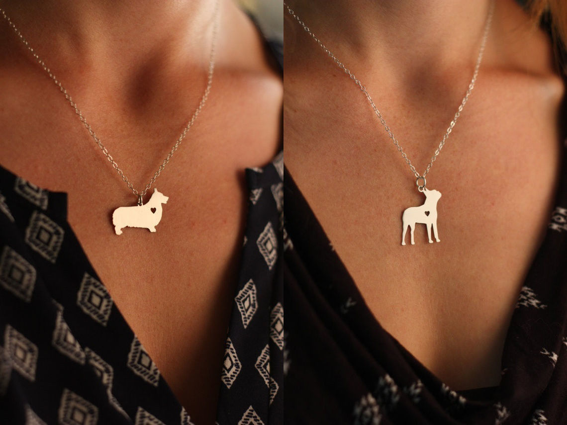 Picture of Cute Pendant Necklace Gold Plated Dog Animal 52cm(20 4/8") long, 1 Piece