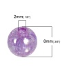 Bild von Acryl Perlen Rund Helllila AB Farbe Crackle ca 8mm D. Loch:ca 2mm 200 Stück