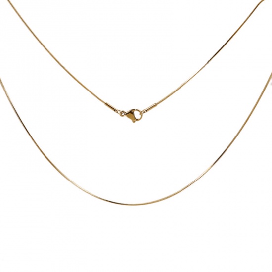 Immagine di 304 Acciaio Inossidabile Catena di Serpente Collana Oro Placcato 45cm Lunghezza, Dimensione della Catena 0.9mm, 1 Pz