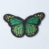 Picture of Fabric Embroidery Iron On Patches Appliques (With Glue Back) DIY Sewing Craft Clothing Decoration Green Butterfly Animal 78mm x 48mm, 1 Piece