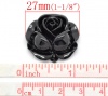 Immagine di Resina Cabochon per Abbellimento Rosa Nero 27mm x 27mm, 2 Pz
