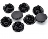 Immagine di Resina Cabochon per Abbellimento Rosa Nero 27mm x 27mm, 2 Pz