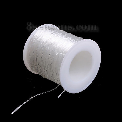 Picture of Nylon Jewelry Thread Cord Transparent Clear Elastic 0.6mm, 1 Roll (Approx 100 M/Roll)