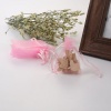 Picture of Wedding Gift Organza Jewelry Bags Drawstring Rectangle Pink (Usable Space: 5.5x5cm) 7cm(2 6/8") x 5cm(2"), 50 PCs